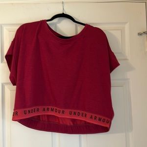 Under Armour Mauve Logo Short Sleeve Crop Top